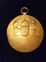 Rare Hungarian Coat of Arms Bronze Commemorative Coin - Medal (~1930)