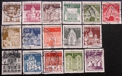BB270-85p / Németország - Berlin 1966 Német épületek bélyegsor pecsételt