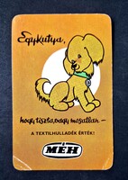 MÉH rajzos grafikus kártyanaptár 1984