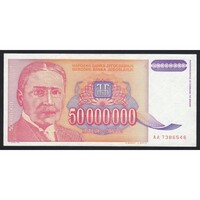 Jugoszlávia,50.000.000 dinara 1993 EF+