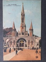 Régi képeslap Franciaország Lourdes - Bazilika 1927