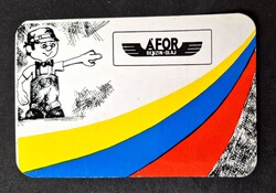 ÁFOR benzin-olaj kártyanaptár 1974