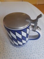 Bajor kerámia söröskancsó. A repülés szerelmeseinek. Gyűjtői darab.