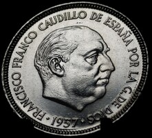 Spanyolország 5 Peseta, 1957 "74" a csillagon (1974) E16E4