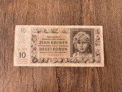 Cseh-Morva Protektorátus 10 Korona 1942 F+