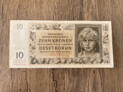 Cseh-Morva Protektorátus 10 Korona 1942 VF+