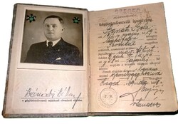 1938. BÁNÁTI BÉLA MÁV főtiszt - GÉPJÁRMŰVEZETŐI IGAZOLVÁNY jó állapotban SZEGED