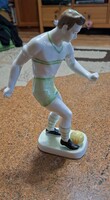 Hollóházi porcelán focista