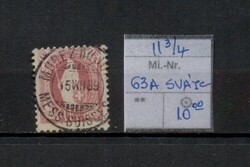 CH 3 - Svájc 1889 - 1F Álló Helvetia pecsételt bélyeg (Michel 63A, fogazat 11 3/4)