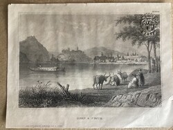 Buda és Pest ( Geszt szárazpecséttel ellátott acélmetszet )