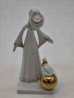 Aquincum porcelán békakirály, királylány békával, Ősz Szabó Antónia figura