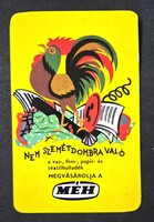 MÉH rajzos grafikus kártyanaptár 1984
