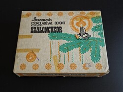Retró Szerencsi konzum szaloncukor doboz (1980-as évek) – Gyertyás grafika