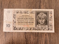 Cseh-Morva Protektorátus 10 Korona 1942 F