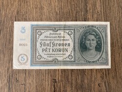 Cseh-Morva Protektorátus 5 Korona 1940 VF