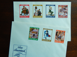 FDC pár: 1981. Festmények (XVIII.) Híres illusztrátorok - a bélyegsor 2 borítékon  /500,-/