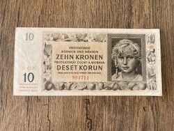 Cseh-Morva Protektorátus 10 Korona 1942 VF