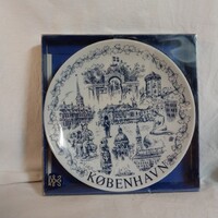 Dán porcelán fali dísztányér eredeti dobozában – København (Koppenhága)