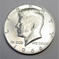 USA,half dollar 1966 aUNC+  11.50g400
