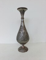 Antik arab török konyha ónozott perzsa kalapált poncolt muzeális réz váza kancsó 277 7480