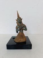 Antik buddhista bronz szobor szertartás jelenet buddha Thaiföld márvány talpon 279 7481
