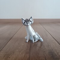 Régi Hollóházi porcelán art deco macska