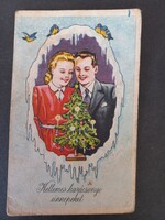Régi grafikus képeslap - Kellemes Karácsonyi Ünnepeket! - Rekord - 1947
