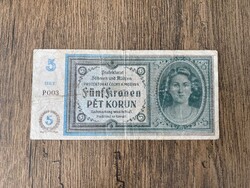 Cseh-Morva Protektorátus 5 Korona 1940 VG+