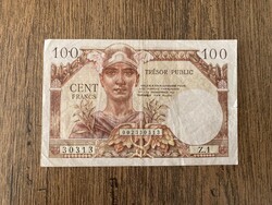Franciaország Megszállási 100 Francs 1947 VF
