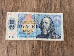 Csehszlovákia 20 Korona 1988 VG+