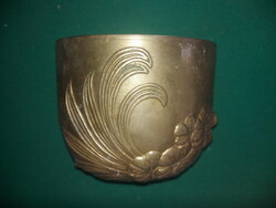 Art Deco Brass Vase with Art Nouveau Floral Motifs