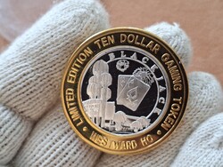 Las Vegas Nevada Ezüst Token, Zseton !  999.Ezüst a közepe !  Ritka !