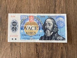 Csehszlovákia 20 Korona 1988 VF