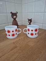 Ikonikus Alföldi Porcelán napocskás, centrum varia házgyári bögre pár, 2db bögre, bögré
