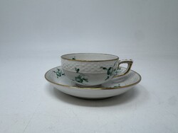 Óherendi zöld virágos porcelán kávés csésze és csészealj  Nr.1.