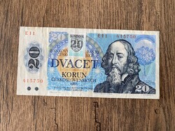 Csehszlovákia 20 Korona 1988(1991) F+