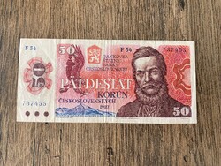 Csehszlovákia 50 Korona 1987 F+