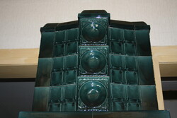 Unique Petrol Green MEISSENI ART-DECO Tiled Stove