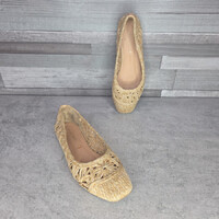 Ideal Shoes natúr színű női balerinacipő, 37