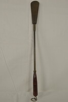 Antique Brass Shoehorn with Wooden Handle - A364