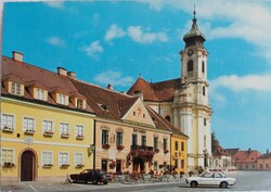 Futott képeslap, Laxenburg városháza és templom - alkalmi bélyegzéssel 1981