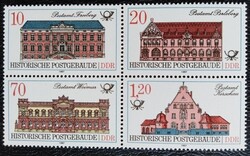 ND3067-70n / NDK 1987 történelmi posta épületek bélyegsor 4-sben postatiszta