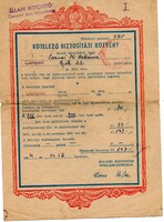 Biztosítási kötvény: Kötelező Biztosítási Kötvény. Állami Biztosító. Csongrád 1954.