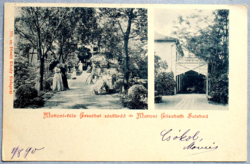 Kelenföld -  Mattoni-féle Erzsébet sósfürdő -  antik mozaik  képeslap  1900 !