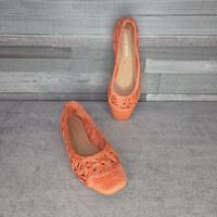 Ideal Shoes korallszínű női balerinacipő, 37