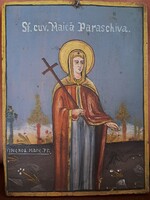 Kézzel festett ortodox ikon – Szent Paraszkeva (Sf. Cuv. Maica Paraschiva)