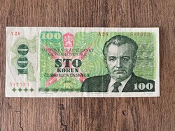 Csehszlovákia 100 Korona 1989 VF-