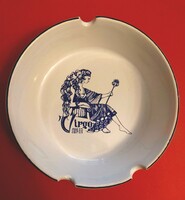Porcelain Ashtray From SRI LANKA with Virgo Zodiac Graphic
