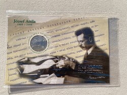 2005 József Attila születésének 100. évfordulója 10 Forint elsőnapi veret bliszter, RITKA!
