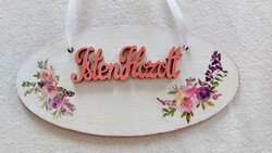 "Isten Hozott" ovális függődísz